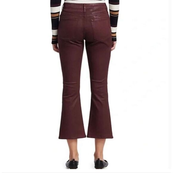 Frame Le Crop Mini Boot Jeans in Bordeaux Coated Size 29 - Picture 2 of 12